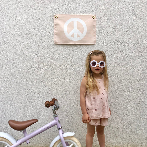 Leonie and the Leopard - Peace Pink Wall Banner