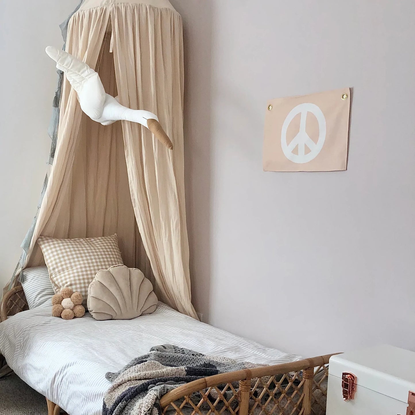 Leonie and the Leopard - Peace Pink Wall Banner