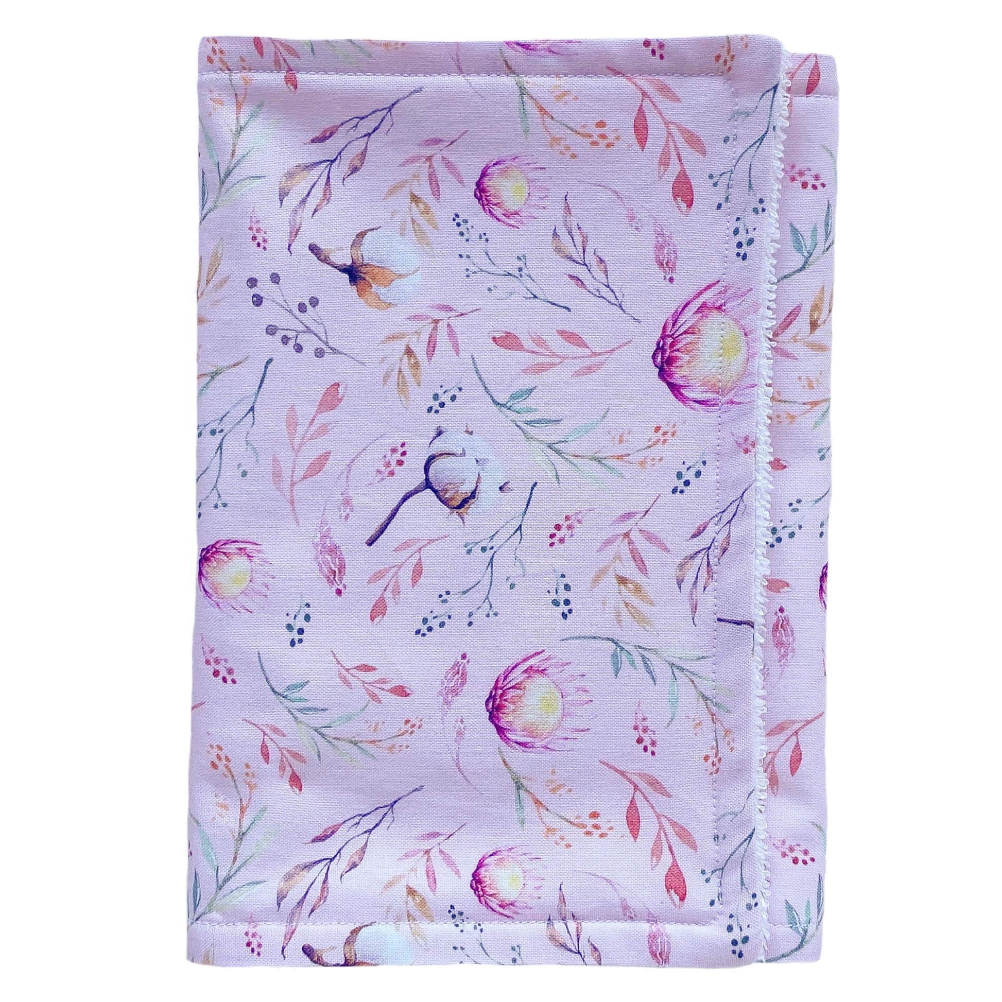 Handmade Baby Burp Cloth - Pink Floral