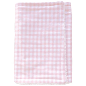 Pink Gingham Premium Burp Cloth - Little Bambino Bear