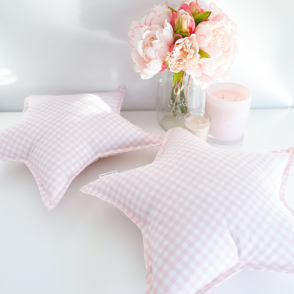 Little Bambino Bear - Pink Gingham Star
