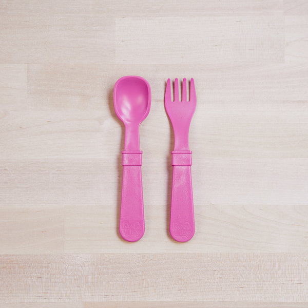 Re-Play Fork and Spoon - Bright Pink
