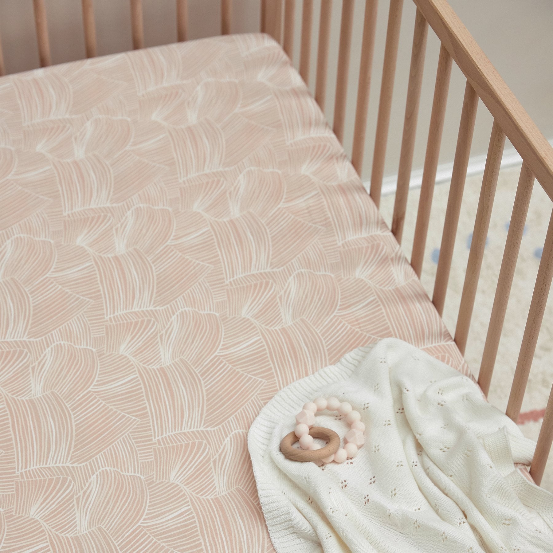 Mulberry Threads Jersey Fitted Cot Sheet - Rose Connected
