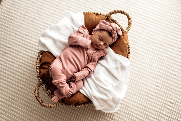 Rose Ribbed Topknot - Snuggle Hunny Kids