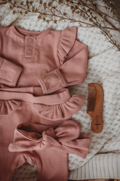 Rose Ribbed Topknot - Snuggle Hunny Kids