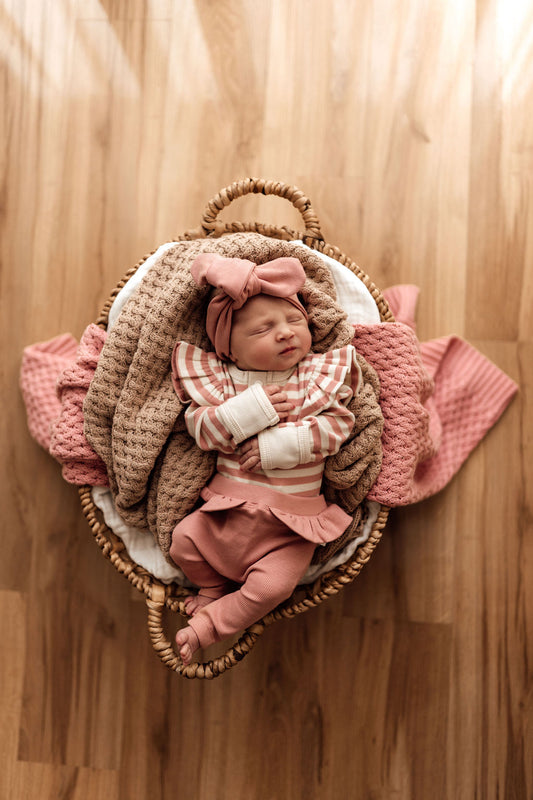 Snuggle Hunny Kids - Rose Stripe Long Sleeve Bodysuit
