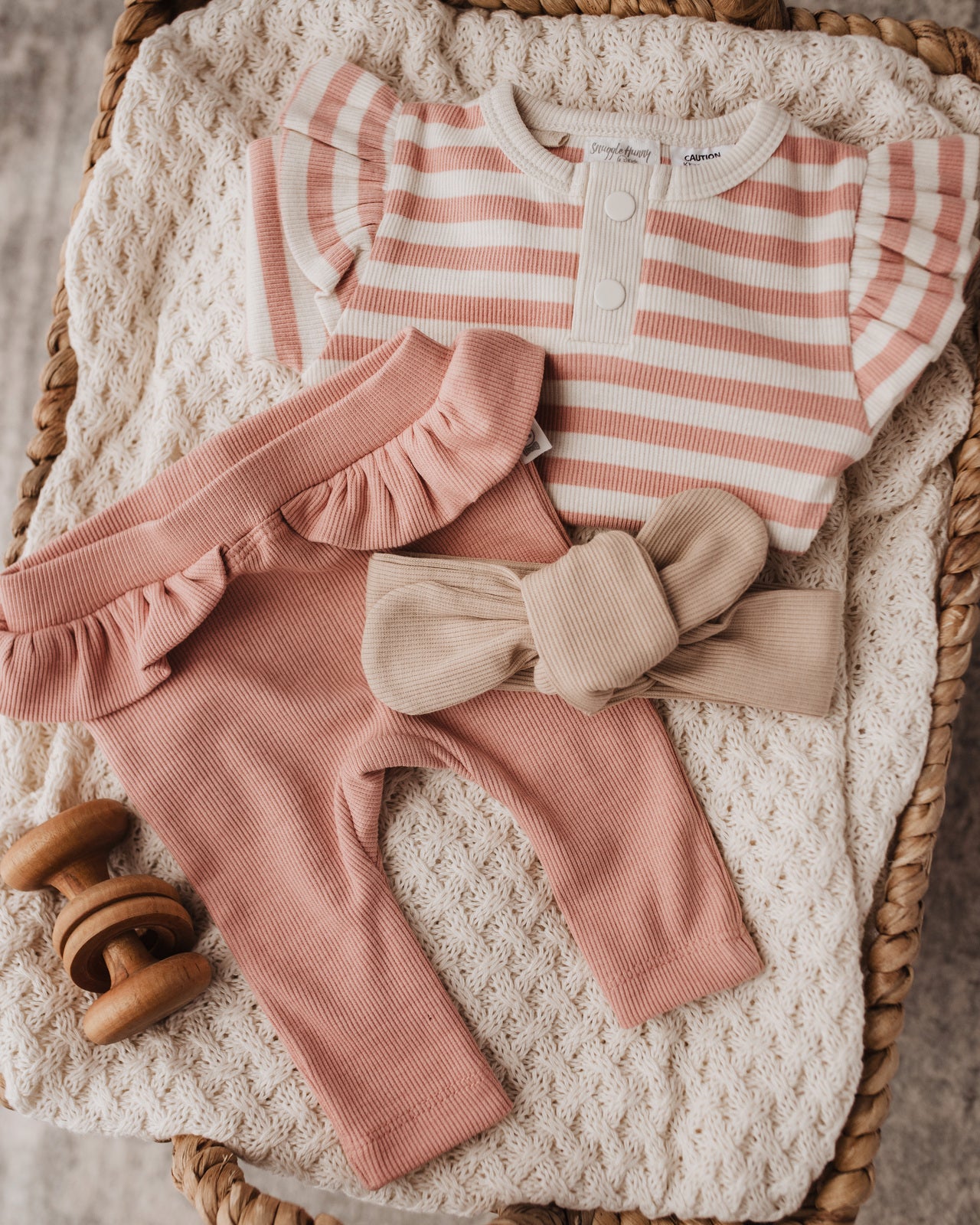 Snuggle Hunny Kids - Rose Stripe Long Sleeve Bodysuit