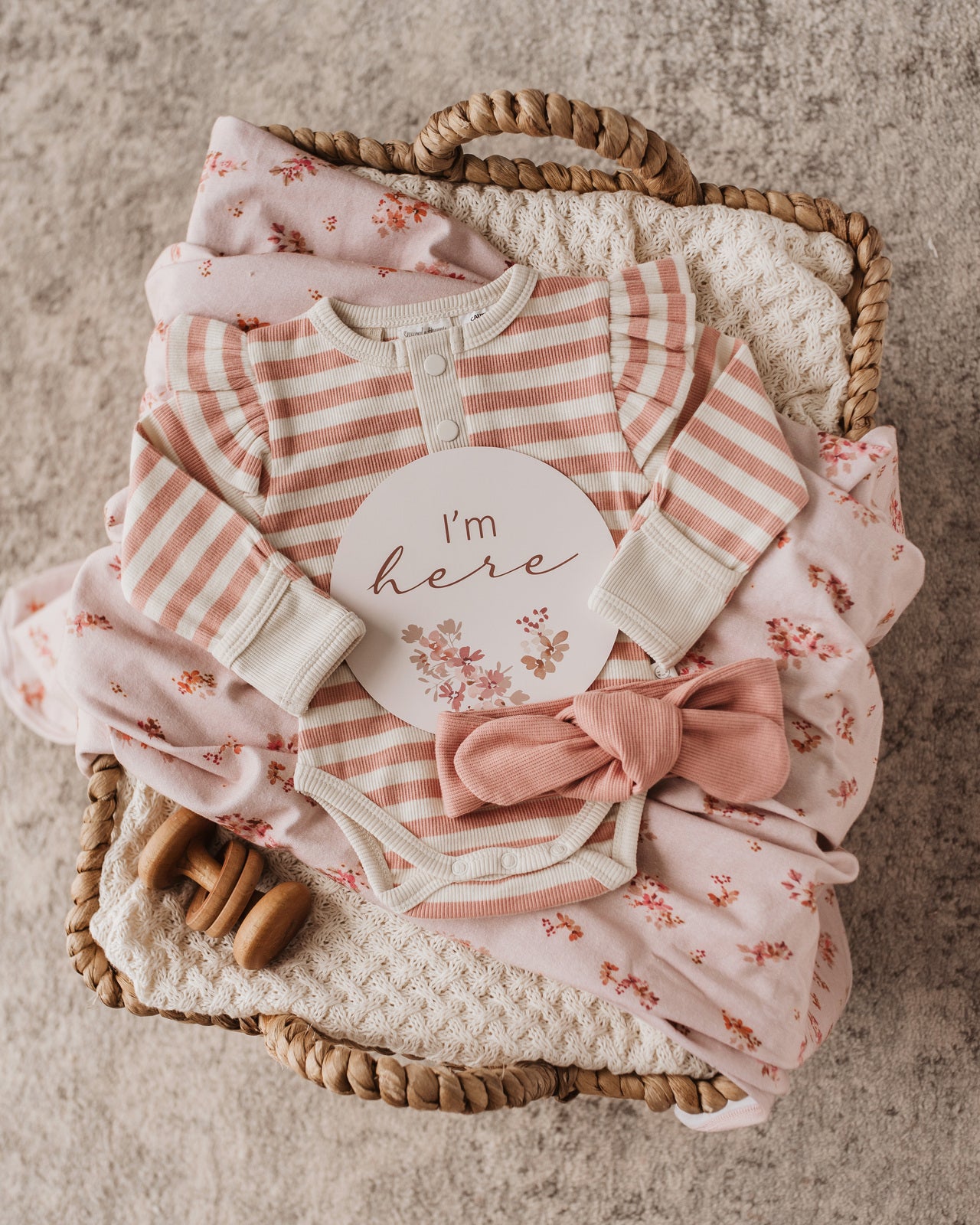 Snuggle Hunny Kids - Rose Stripe Long Sleeve Bodysuit