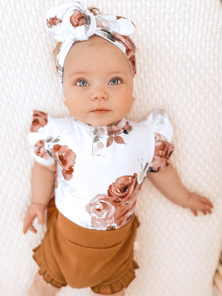 Rosebud Short Sleeve Organic Bodysuit