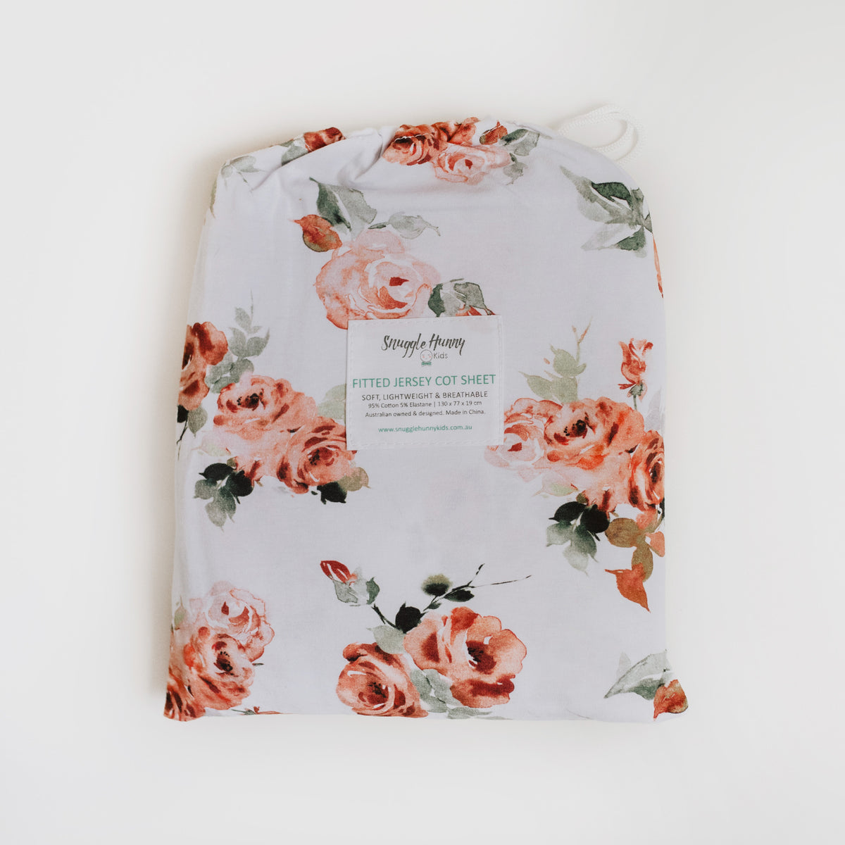 Snuggle Hunny Kids - Fitted Cot Sheet - Rosebud
