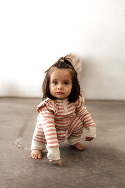 Snuggle Hunny Kids - Rose Stripe Growsuit