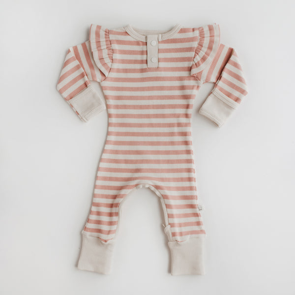 Snuggle Hunny Kids - Rose Stripe Growsuit