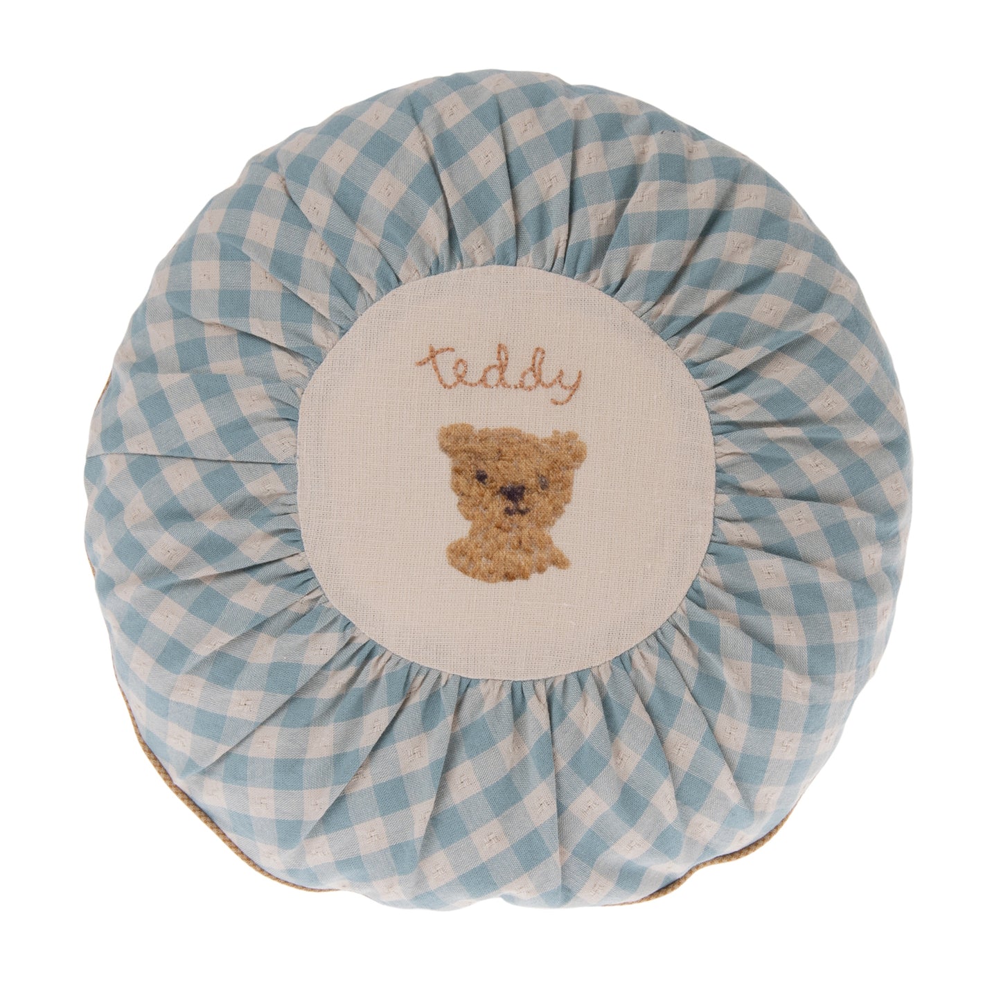 Maileg Round Checked Teddy Cushion Small