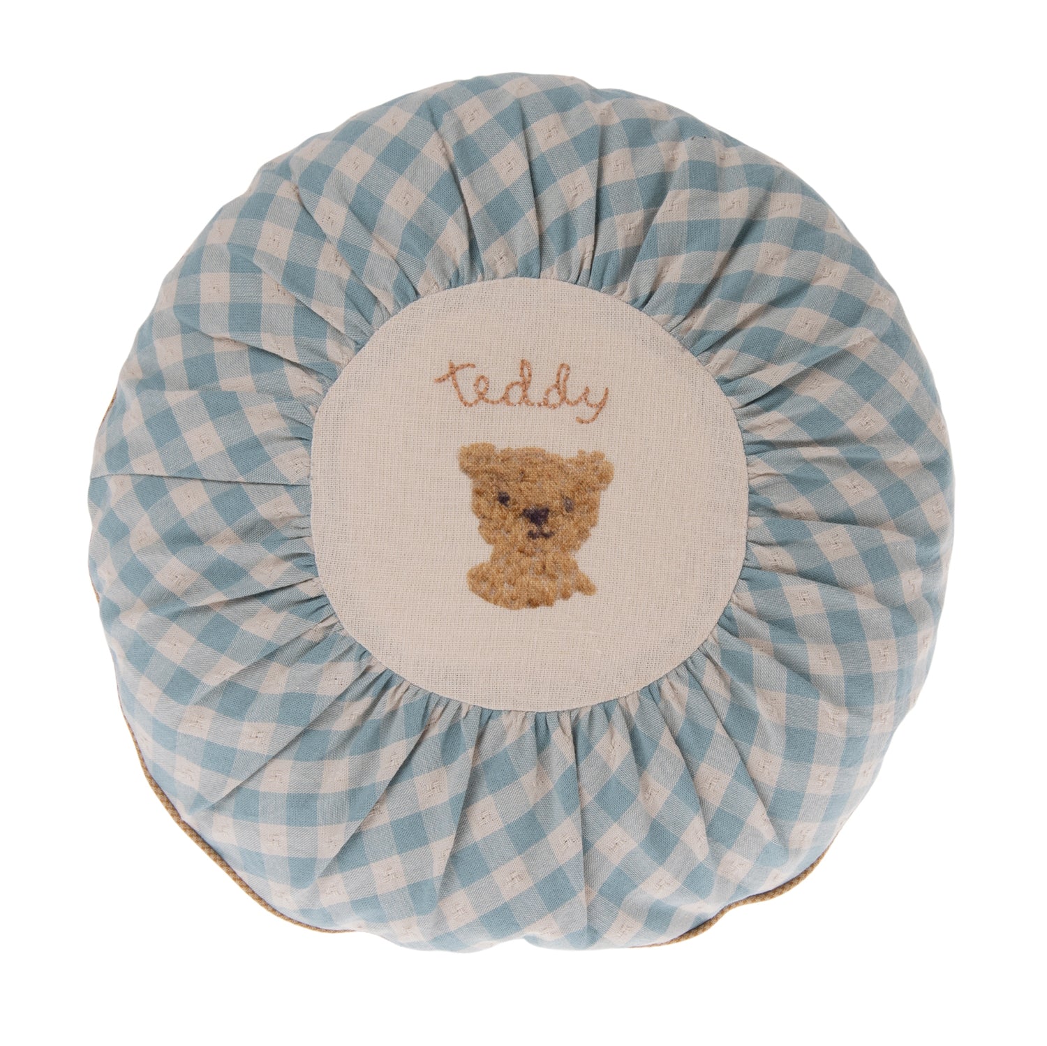 Maileg Round Checked Teddy Cushion Small