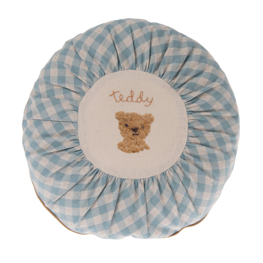 Maileg Round Checked Teddy Cushion Small