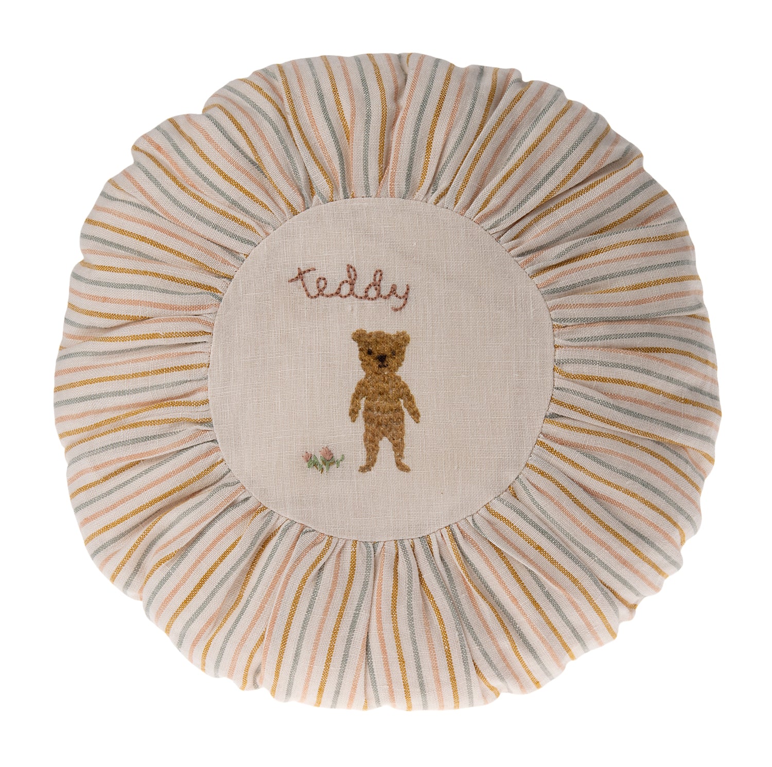 Maileg Round Striped Teddy Cushion - Small