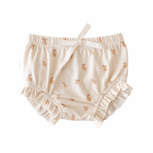 Organic Cotton Ruffle Bloomers - Peach Print