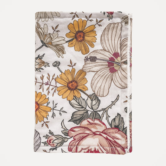 Handmade Baby Burp Cloth - Rust Floral