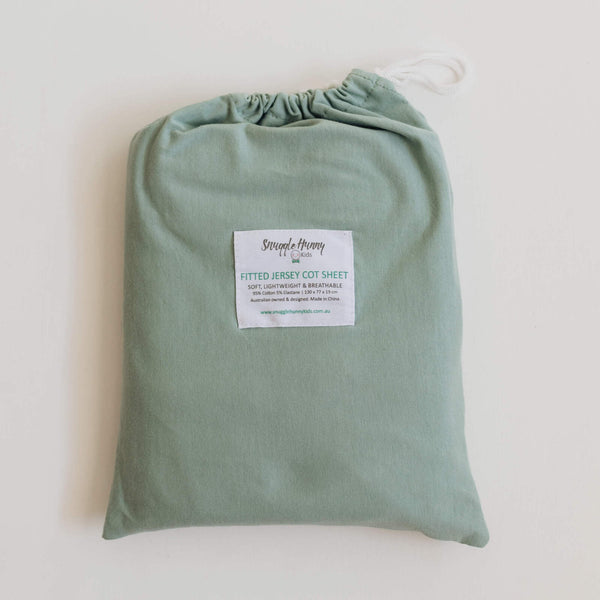 Sage Fitted Cot Sheet | Snuggle Hunny Kids