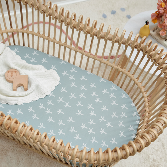 Mulberry Threads Fitted Bassinet Sheet - Sage Palms