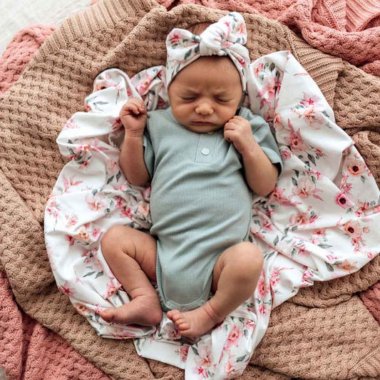 Snuggle Hunny Kids - Sage Short Sleeve Organic Bodysuit