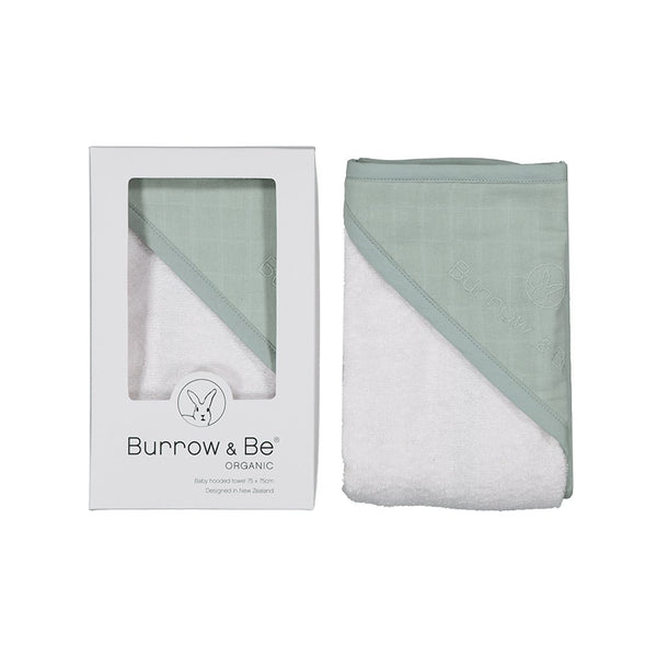 Burrow and Be Hooded Towel  Sage