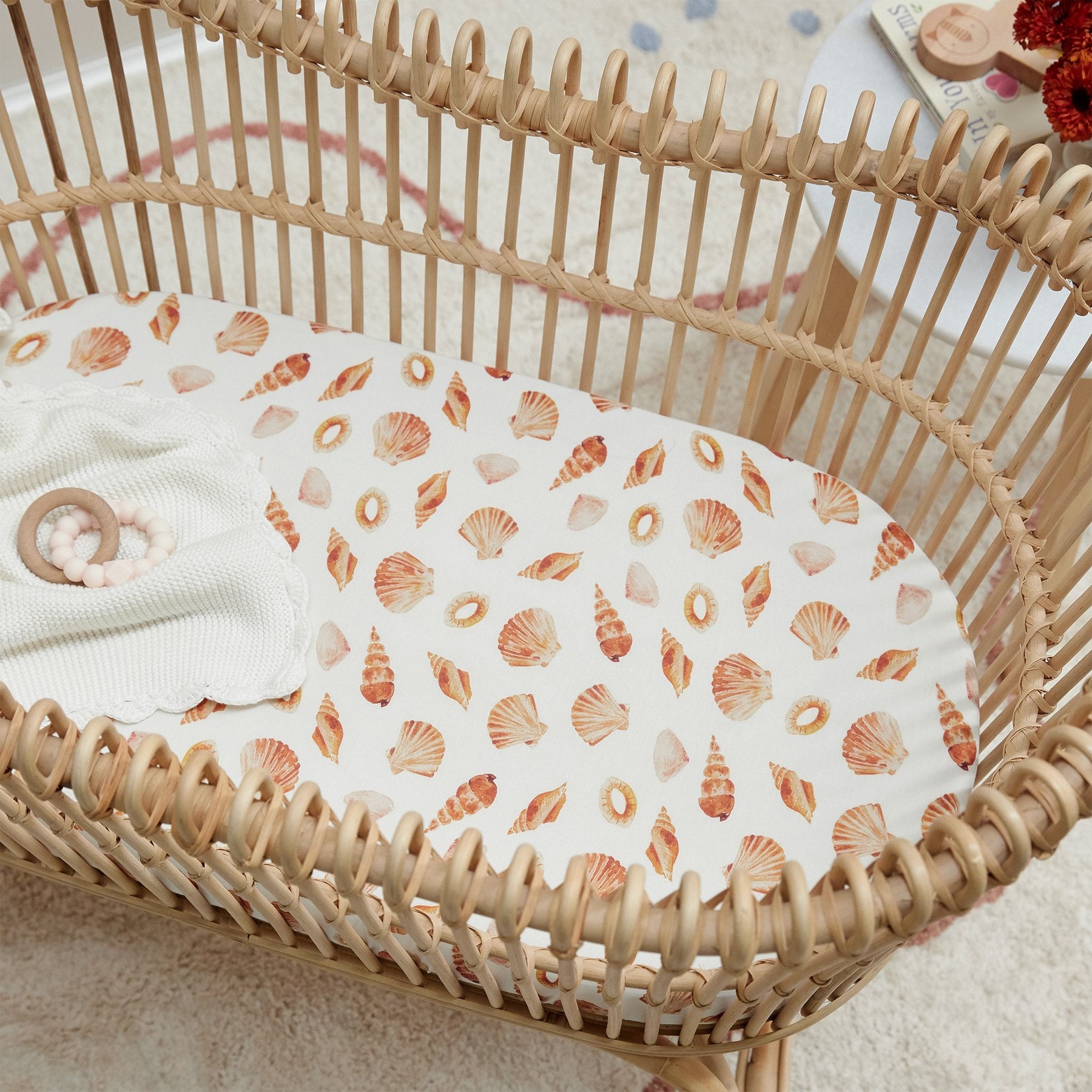 Mulberry Threads Fitted Bassinet Sheet - Shells