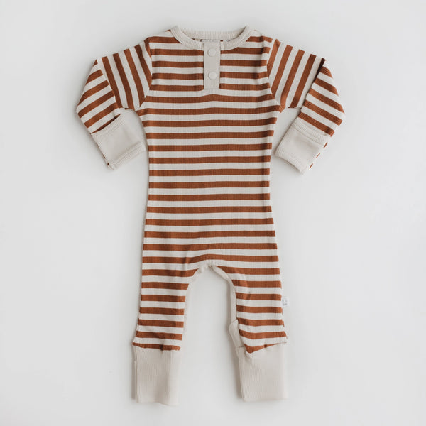 Snuggle Hunny Kids - Biscuit Stripe Growsuit