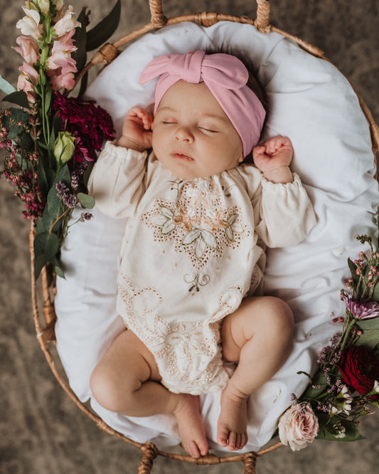 Baby Topknot Headband - Pink Fantasy - Little Bambino Bear