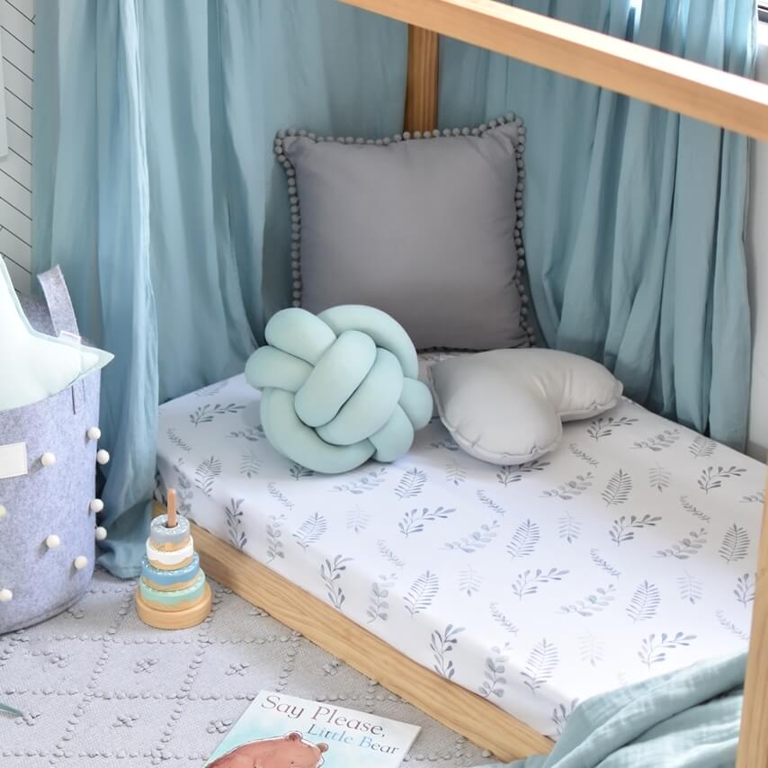 Fitted Cot Sheet - Wild Fern - Little Bambino Bear