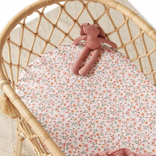Snuggle Hunny Kids - Bronze Palm Bassinet Sheet / Change Pad Cover