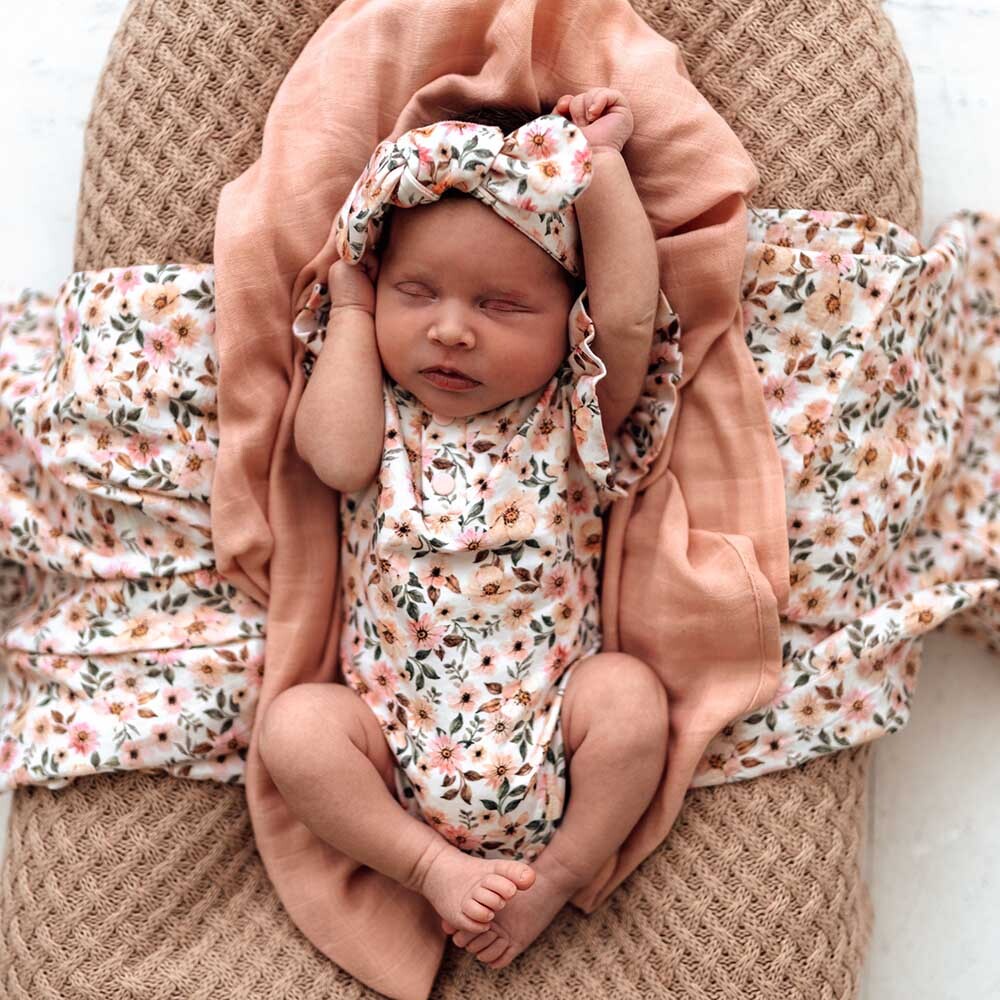 Snuggle Hunny Kids - Spring Floral Short Sleeve Organic Bodysuit