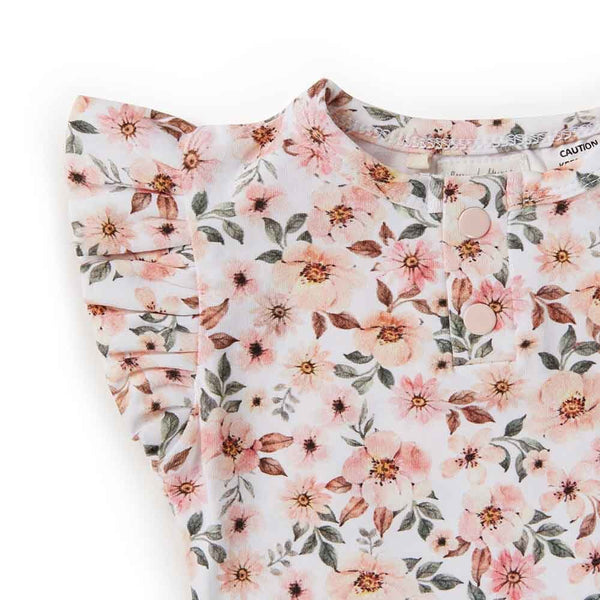 Snuggle Hunny Kids - Spring Floral Short Sleeve Organic Bodysuit