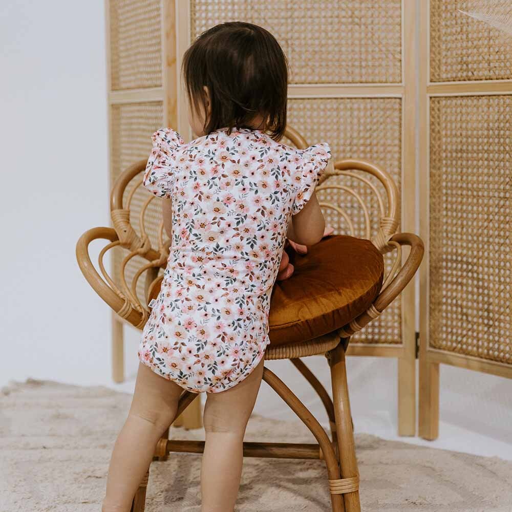 Snuggle Hunny Kids - Spring Floral Short Sleeve Organic Bodysuit