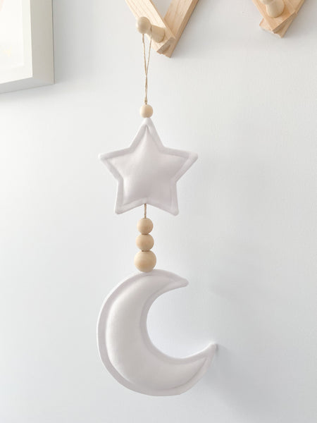 Star and Moon Beaded Wall Hanging 