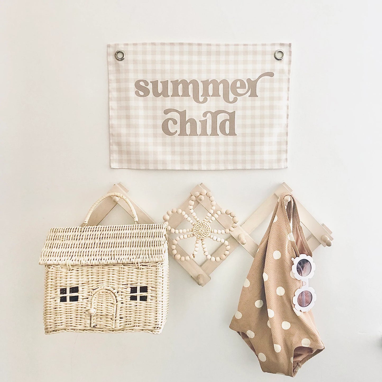 Leonie and the Leopard - Summer Child Check Wall Banner
