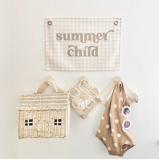 Leonie and the Leopard - Summer Child Check Wall Banner