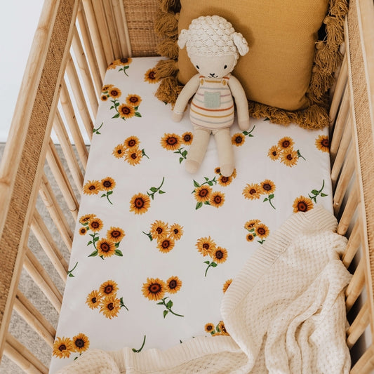 Sunflower Cot Sheet Snuggle Hunny Kids