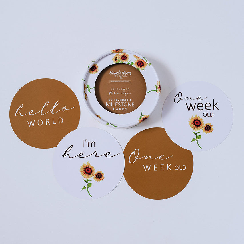 Sunflower & Bronze Milestone Cards | Little Bambino Bear