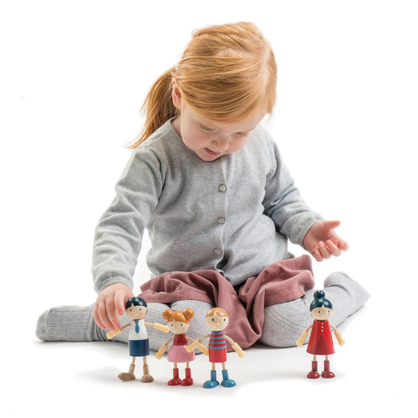 Tender Leaf Toys - Wooden Doll Family with Flexible Arms and Legs