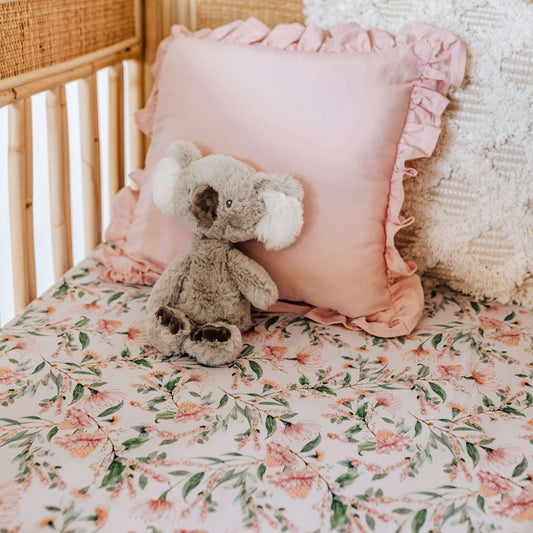 Fitted Cot Sheet - Wattle | Little Bambino Bear