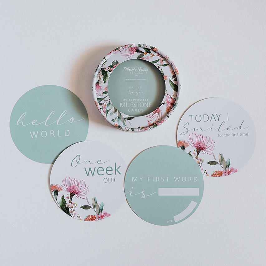 Wattle and Sage Milestone Cards | Snuggle Hunny Kids