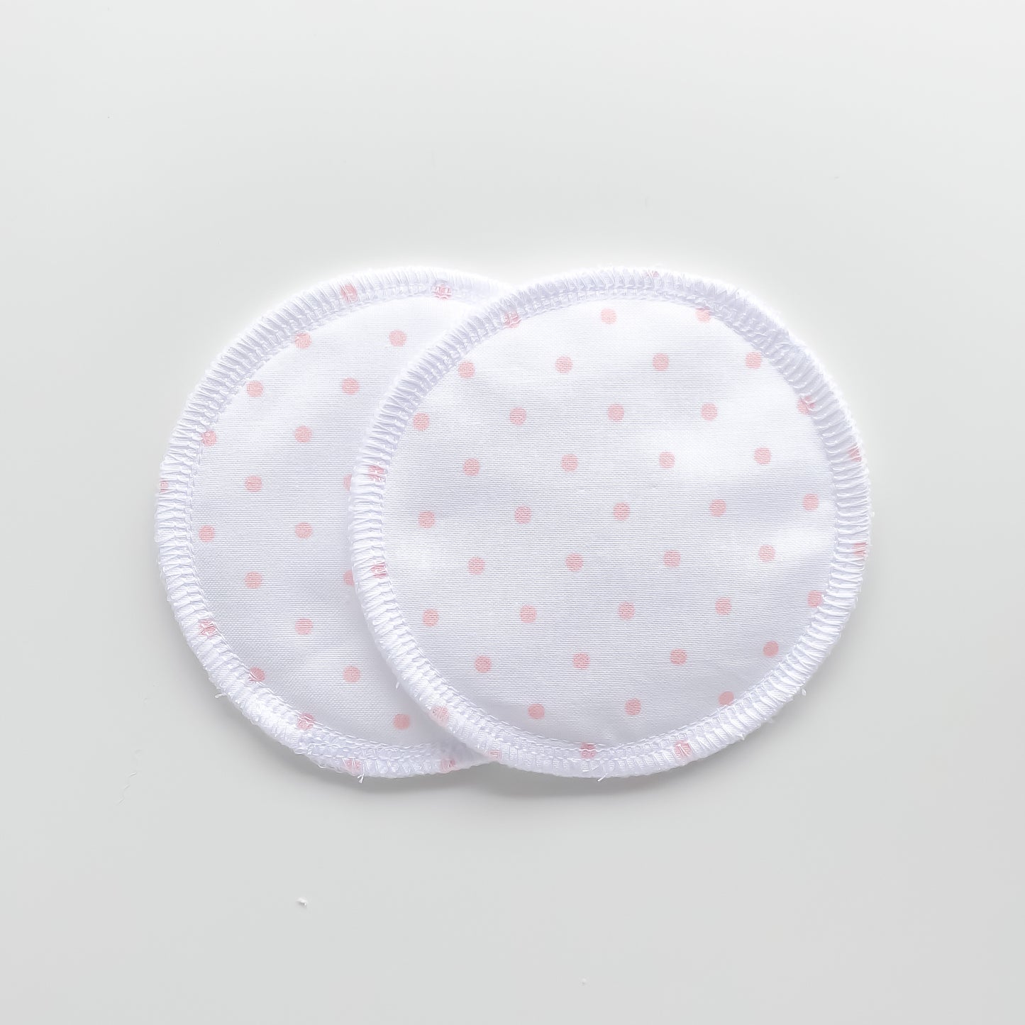 White with Pink Dots Nursing Pads