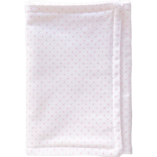 White with Pink Dot premium Burp cloth - Little Bambino Bear
