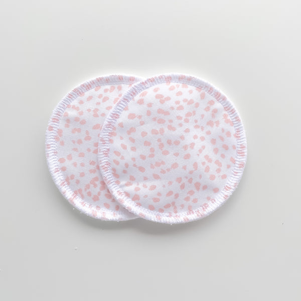 White with Pink Spots Nursing Pads | Little Bambino Bear