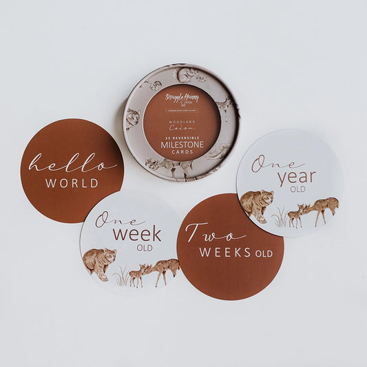 Snuggle Hunny Kids - Woodland and Cocoa Milestone Cards