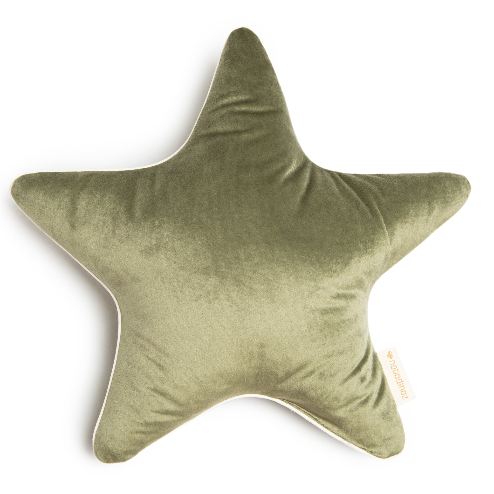 Nobodinoz Aristote Star Velvet Cushion 40X40 - Olive Green