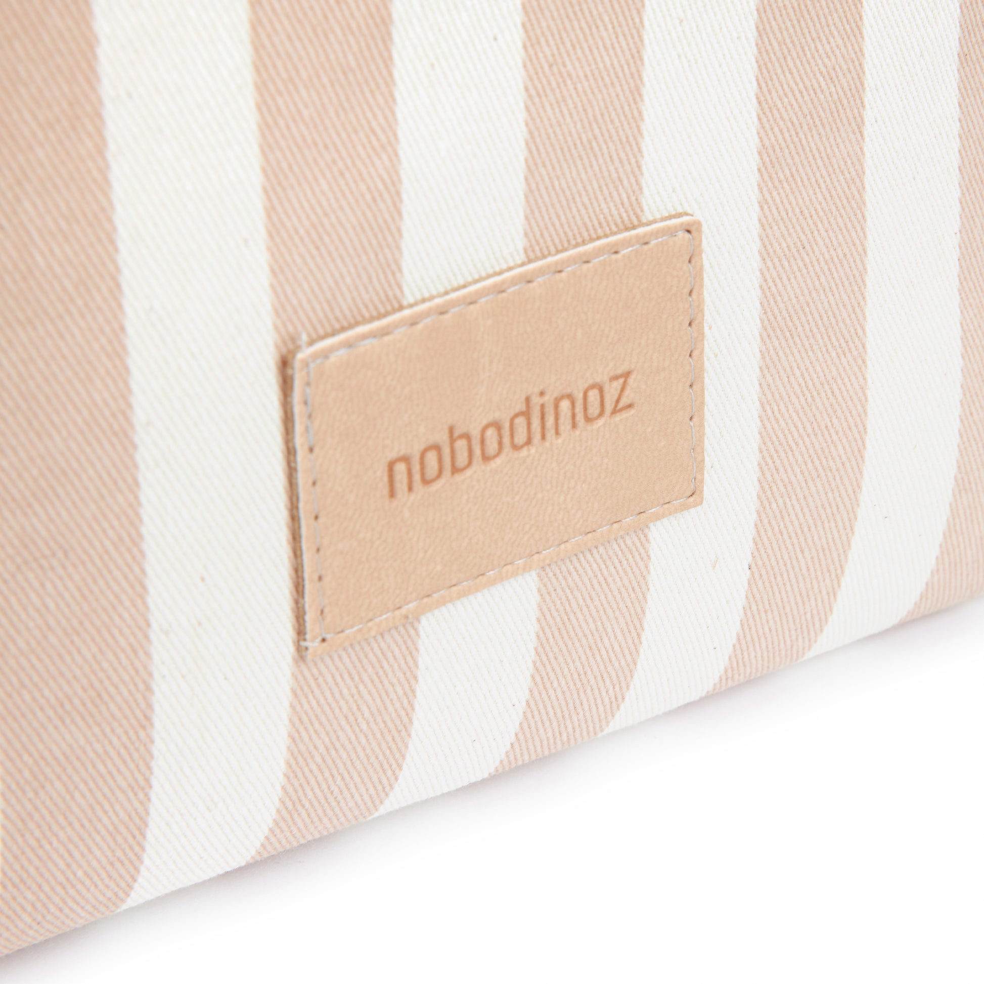 Nododinoz Django Toy Basket - Taupe Stripes/ Natural
