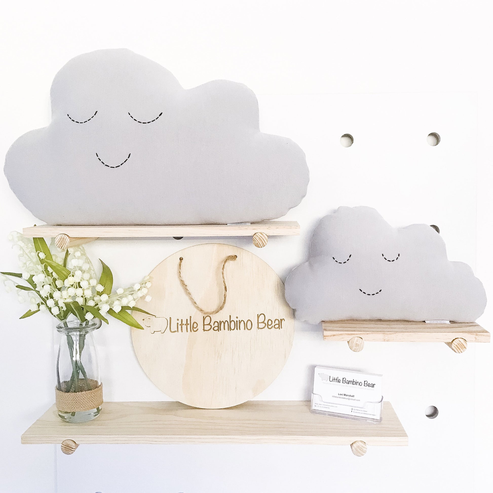 Grey Medium Cloud Cushion - Little Bambino Bear