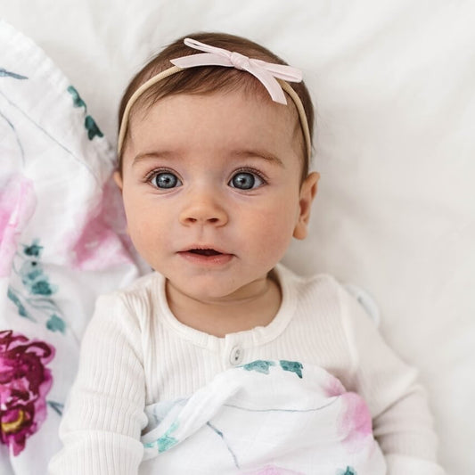 Velvet Bow - Lullaby Pink - Little Bambino Bear